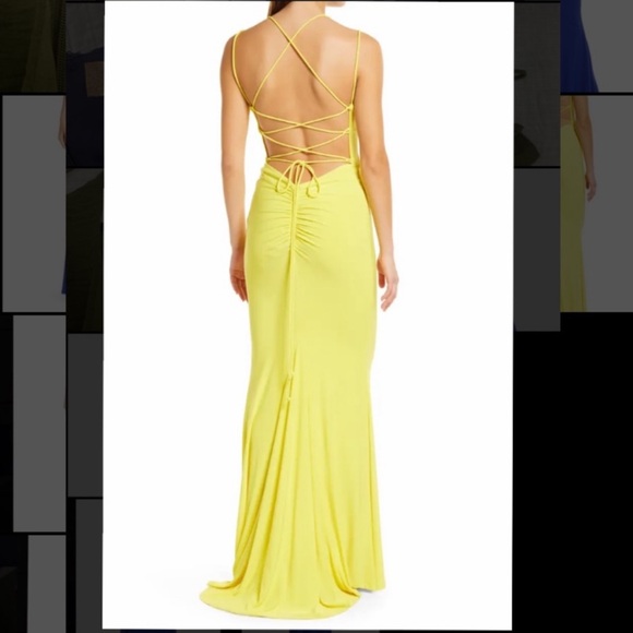 NWT Nordstrom JUMP APPAREL Formal Purple Strappy Maxi Bodycon Jersey Gown Dress - Picture 7 of 8